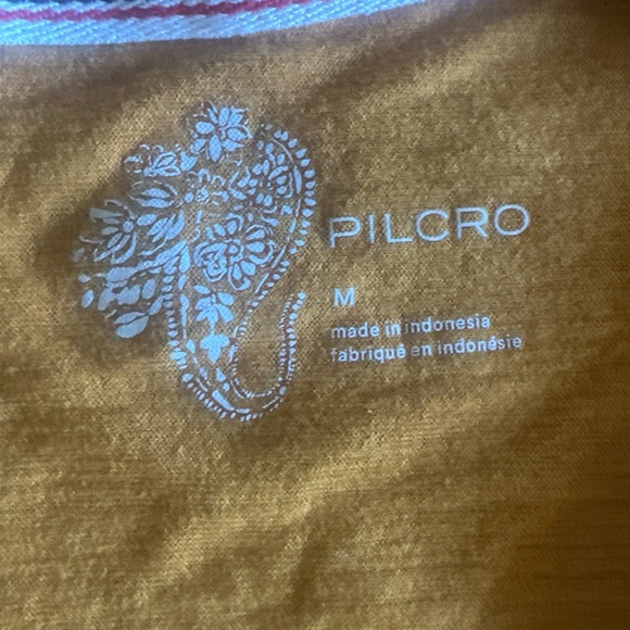 Anthropologie Pilcro Spliced Neck Tee Pressed Botanical Mustard Yellow Size M - Picture 7 of 11